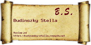 Budinszky Stella névjegykártya